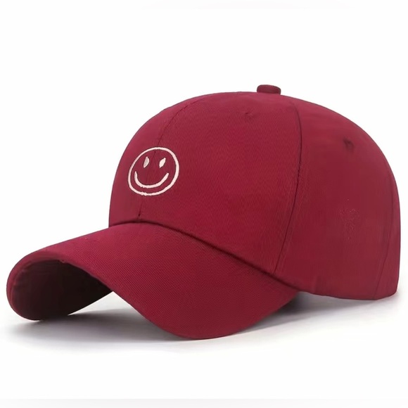 Accessories - Red Smiley Face Baseball Hat